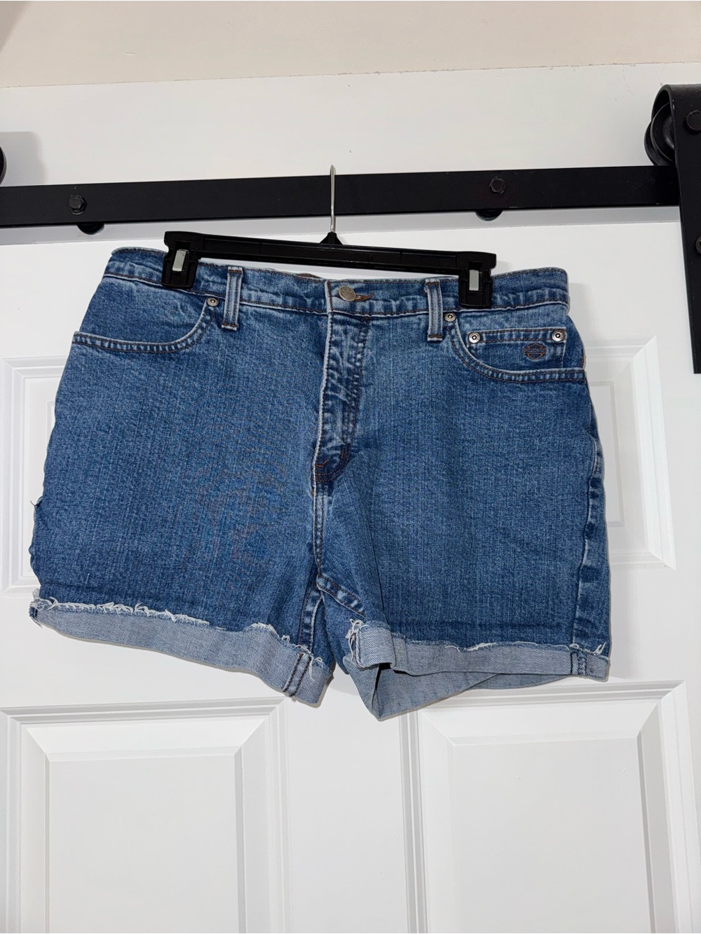 Harley-Davidson Blue Rolled-Hem Denim Shorts